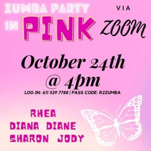 Party In Pink - Zumba Party- October 24-4:00 pm @ Zoom